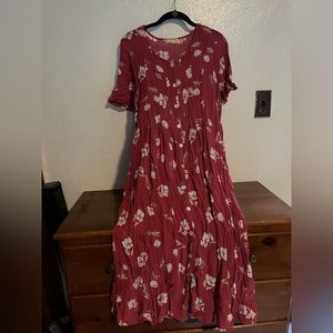Vintage floral print button up sundress women’s size Large